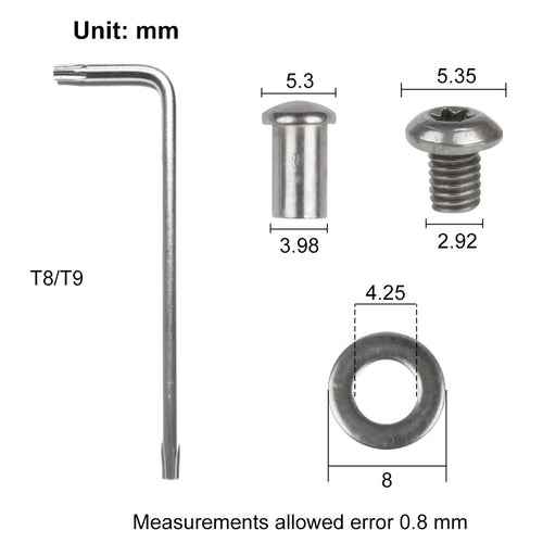 Andux Balisong Accessories Set Including 10 Gasket/Bearings, 5 Bolts, 10 Screws and 1 Screwer