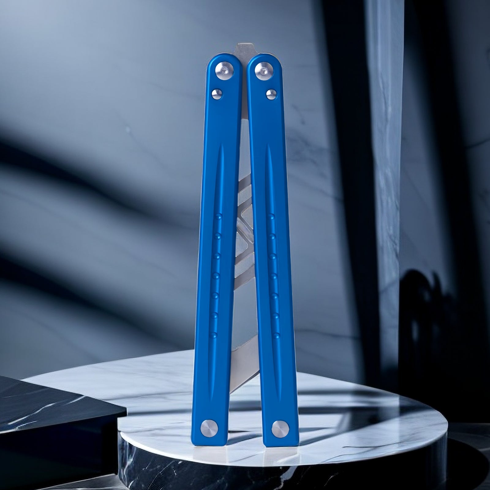 Andux Balisong Butterfly Knife CNC Effective Bushing System 6061 Aluminum Handle Lock Free CNC-H01