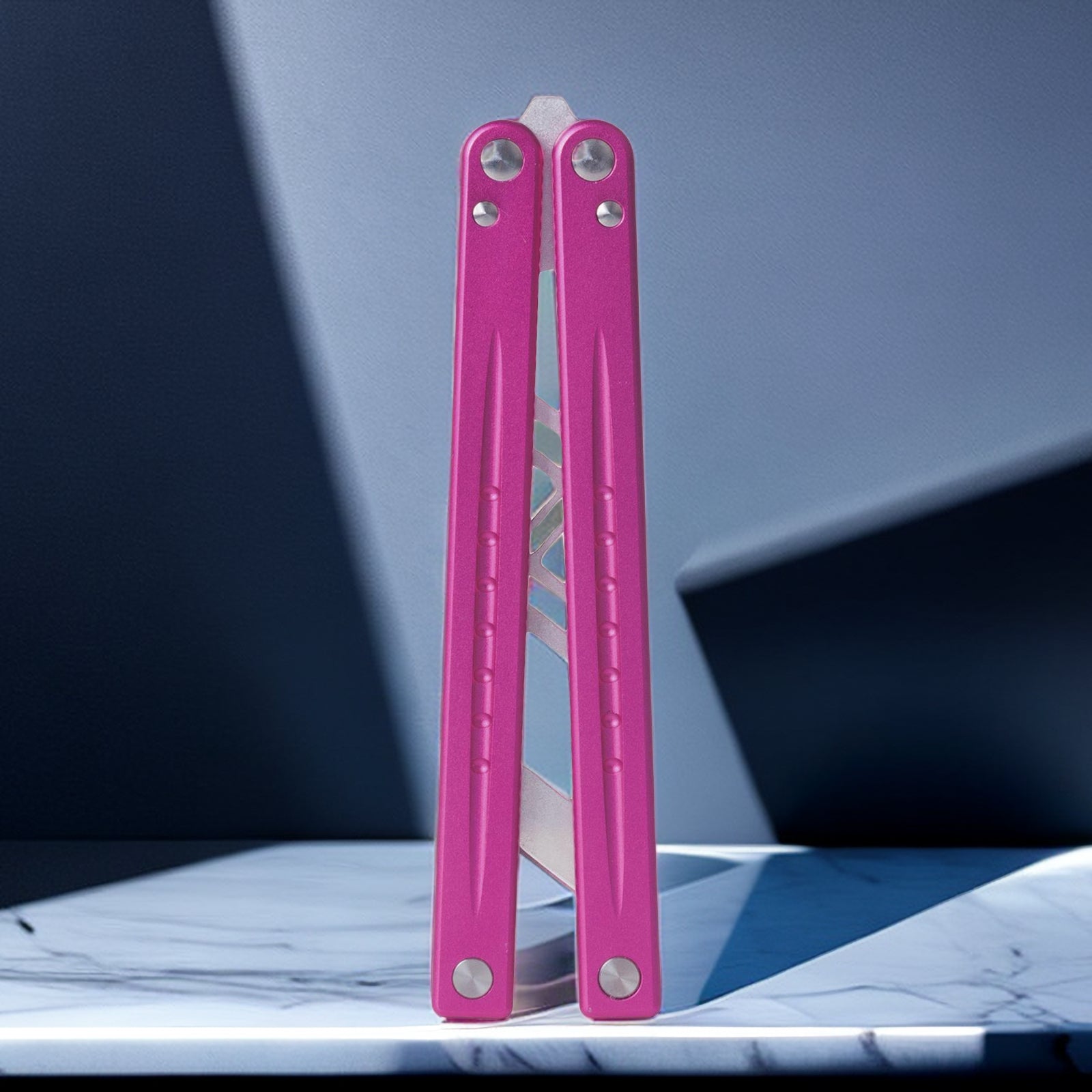 Andux Balisong Butterfly Knife CNC Effective Bushing System 6061 Aluminum Handle Lock Free CNC-H01