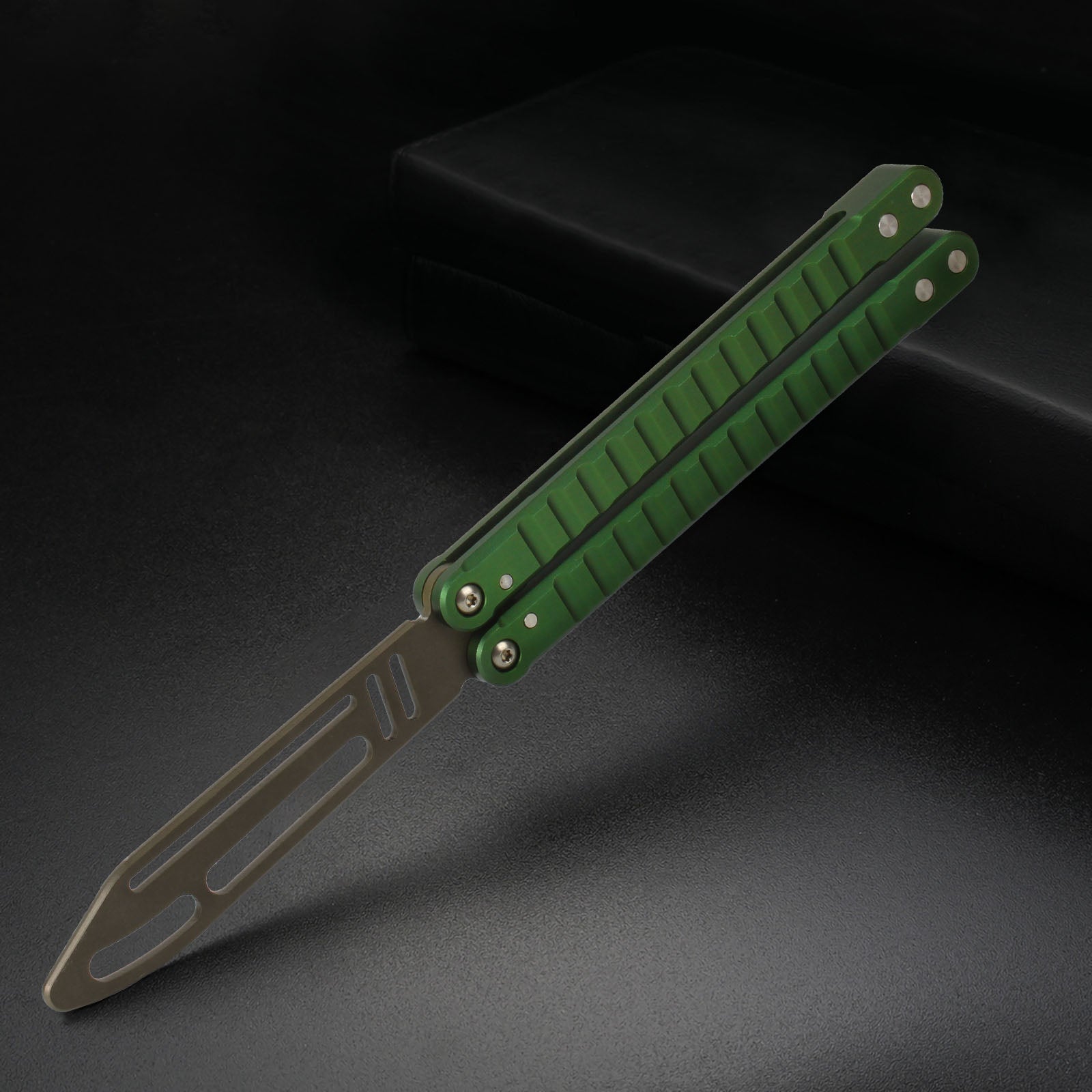 Andux Balisong Butterfly Knife CNC 7075 Aluminum Handle Effective Bushing System Lock Free