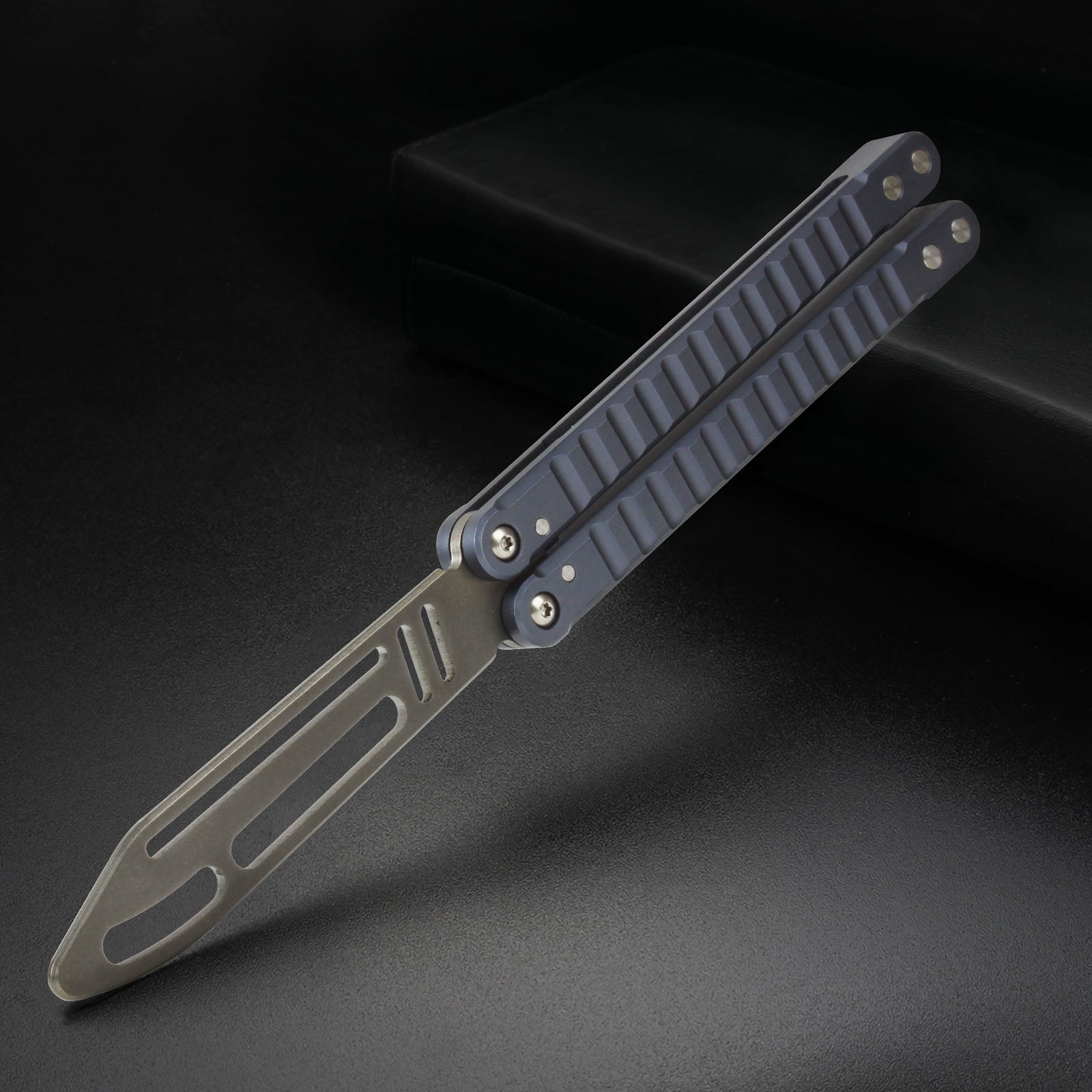 Andux Balisong Butterfly Knife CNC 7075 Aluminum Handle Effective Bushing System Lock Free