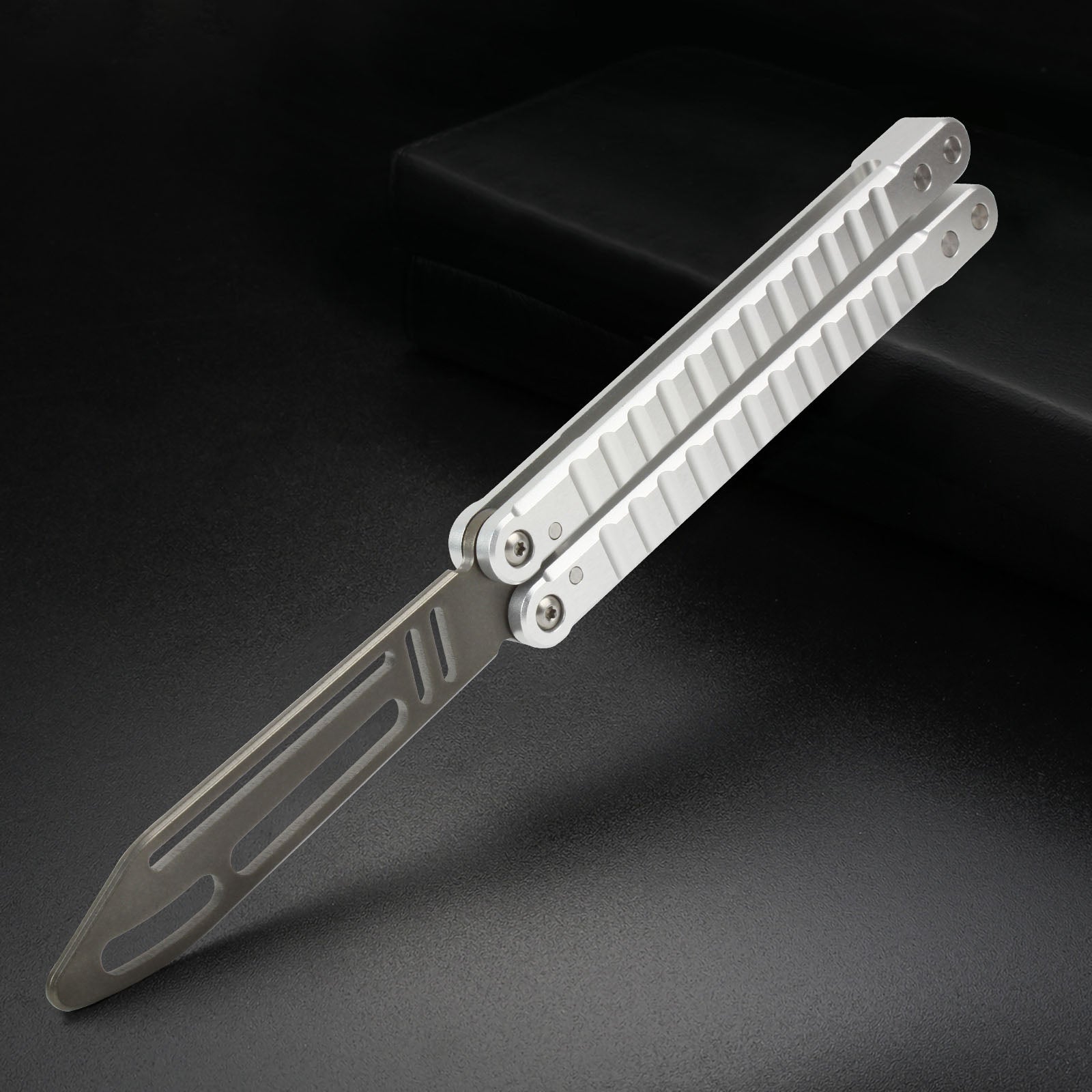 Andux Balisong Butterfly Knife CNC 7075 Aluminum Handle Effective Bushing System Lock Free
